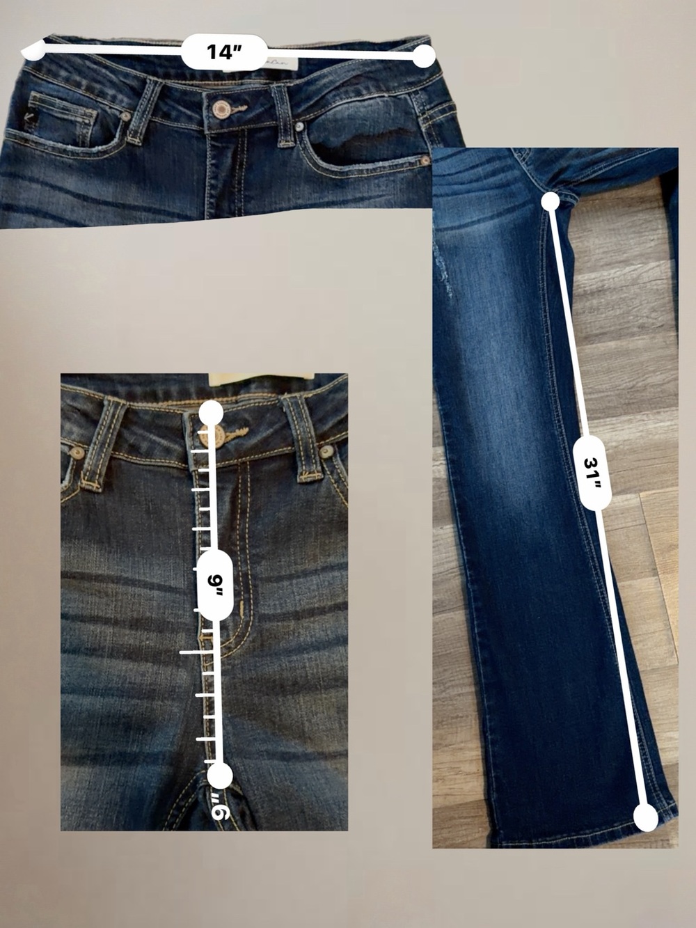 Kancan Dark Wash Bootcut Jeans Women’s Size 27 Mid Rise Stretch Denim - Picture 5 of 5